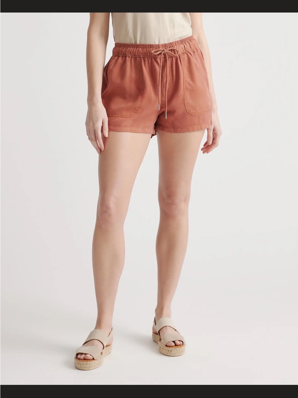 Quince Vintage Wash Tencel Utility Shorts | Terracotta - Picture 4 of 4